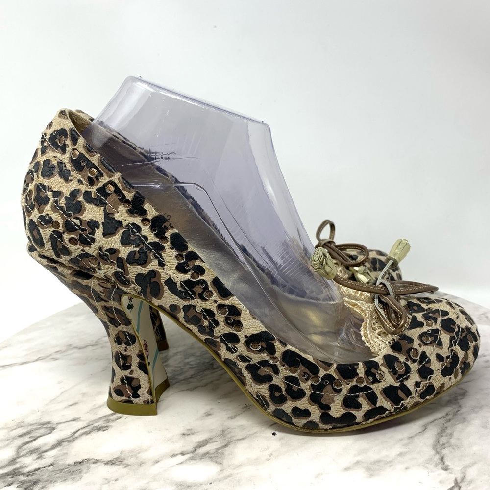 Irregular Choice Edna Leopard Tassel Bow Lace Rococo Pumps 10 Coquette Girl - Picture 2 of 14